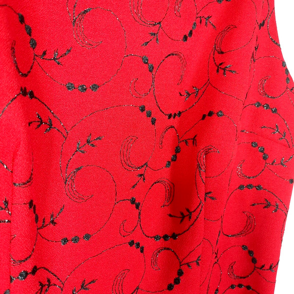 Vintage Y2K XOXO Glitter Embellished Mini Dress Size 7 Shimmer Red Black Goth - Picture 10 of 15